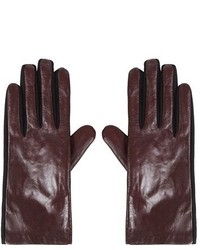 womens burgundy leather gloves