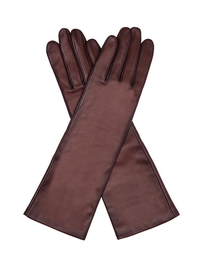 long burgundy leather gloves