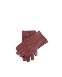 Dents Bark Deerskin Leather Gloves Brown
