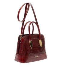 Max Mara Embossed Leather Small Bowling Bag