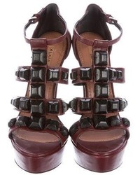 Alaia Alaa Embellished Leather Sandals