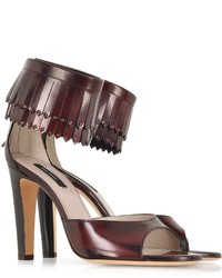 Marc Jacobs Burgundy Leather Fringed Sandal