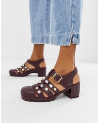 ASOS DESIGN Fascinate Embellished Heeled Jelly Sandals