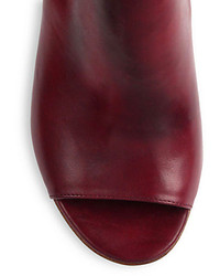 Maison Martin Margiela Leather Peep Toe Ankle Boots