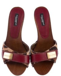 Dolce & Gabbana Leopard Print Ponyhair Sandals