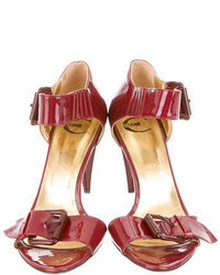 Just Cavalli Patent Leather Ankle Strap Sandals