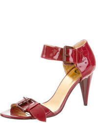 Just Cavalli Patent Leather Ankle Strap Sandals