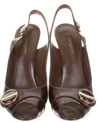 Louis Vuitton Patent Leather Slingback Sandals