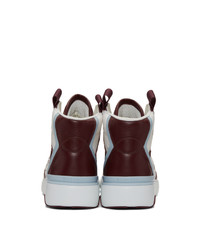 Givenchy Burgundy And White Wing Sneakers