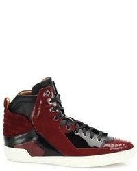Bally Patent Leather High Top Sneakers