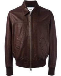 AMI Alexandre Mattiussi Leather Zipped Jacket