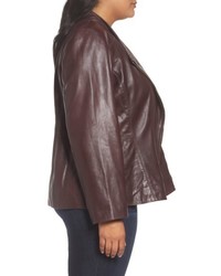 Ellen Tracy Asymmetrical Zip Leather Jacket