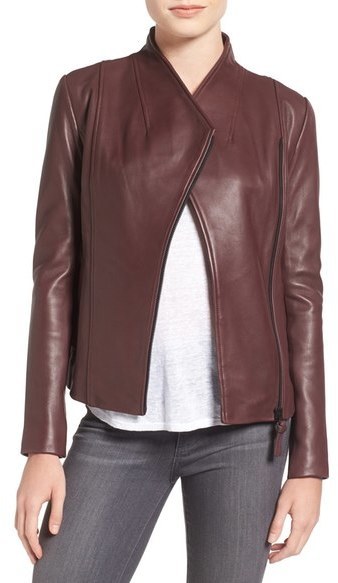 mackage burgundy leather jacket