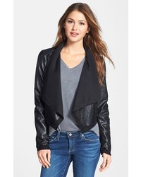 Max Mia Open Front Faux Leather Jacket