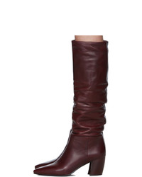 Prada Burgundy Leather Tall Boots