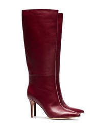 Gianvito Rossi Burgundy Suzan 85 Leather Slouch Boots