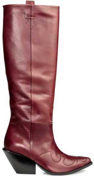 H\u0026M Leather Boots, $129 | H \u0026 M | Lookastic