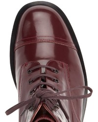 Robert Clergerie Burgundy Leather Elbie Boots