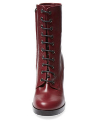 Jil Sander High Heel Lace Up Leather Boot