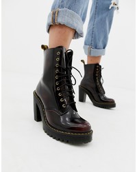 Dr. Martens Kendra Cherry Leather Heeled Ankle Boots