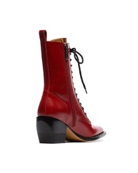 Chloé Red Rylee Medium 60 Leather Boots
