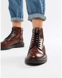 ASOS DESIGN Anarchy Leather Lace Up Boots