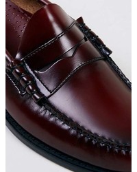 Topman Bass Weejuns Burgundy High Shine Penny Loafers
