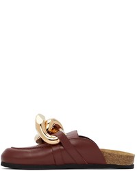 JW Anderson Burgundy Curb Chain Loafers