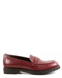 Car Shoe Burgundy Leather Loafers
