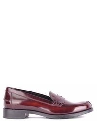Tod's Burgundy Leather Loafers