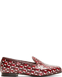 Marc Jacobs Burgundy Leather Offset Cut Out Loafer