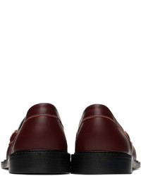 VINNY’s Burgundy White Luxe Mocassin Snaffle Loafers