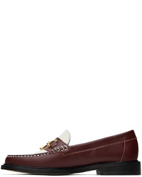 VINNY’s Burgundy White Luxe Mocassin Snaffle Loafers
