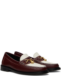 VINNY’s Burgundy White Luxe Mocassin Snaffle Loafers