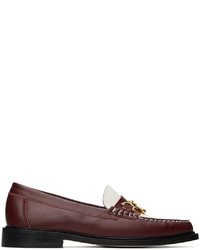 VINNY’s Burgundy White Luxe Mocassin Snaffle Loafers