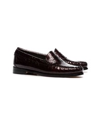 RE/DONE Crocodile Flat Leather Loafers