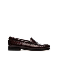 RE/DONE Crocodile Flat Leather Loafers