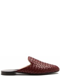 Bottega Veneta Fiandra Intrecciato Leather Backless Loafers