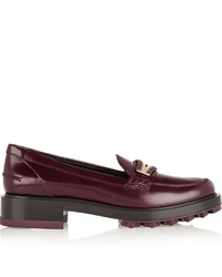 Tod's Leather Loafers Grape