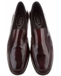 Tod's Leather Round Toe Loafers