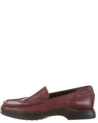 Tod's Leather Square Toe Loafers