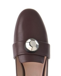 Christopher Kane Metal Crystal Leather Loafers