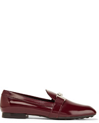 Tod's Patent Leather Loafers Burgundy