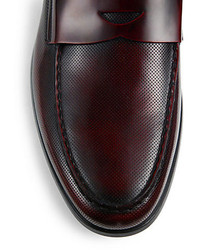 Giorgio Armani Perforated Leather Loafers
