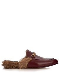Gucci Princetown Fur Lined Leather Loafers