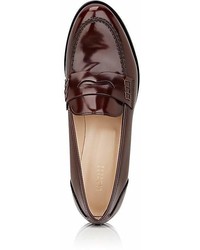 Barneys New York Spazzolato Leather Penny Loafers