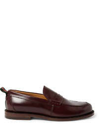 Gucci Stripe Trimmed Leather Penny Loafers