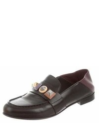 Fendi Studded Leather Loafers