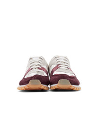 Spalwart Burgundy And White Marathon Trail Low Sneakers