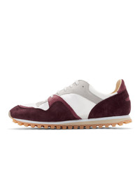 Spalwart Burgundy And White Marathon Trail Low Sneakers